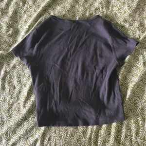 Dark grey baby tee lightly worn